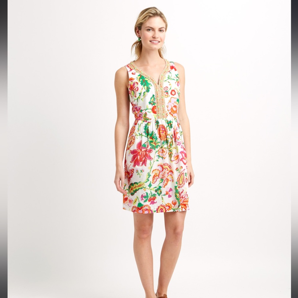 Vineyard Vines island floral dress beaded back line size 0